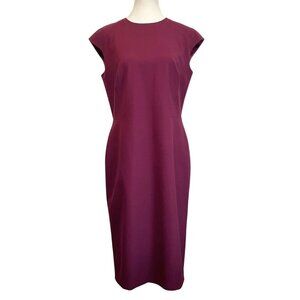 NWT LAFAYETTE 148 CABERNET CAP SLEEVE SHEATH MIDI FORMAL DRESS - 8
